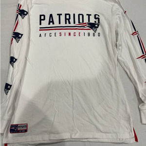 Rebool NFL New England Patriots Mens White Long Sleeve Tee Size XL